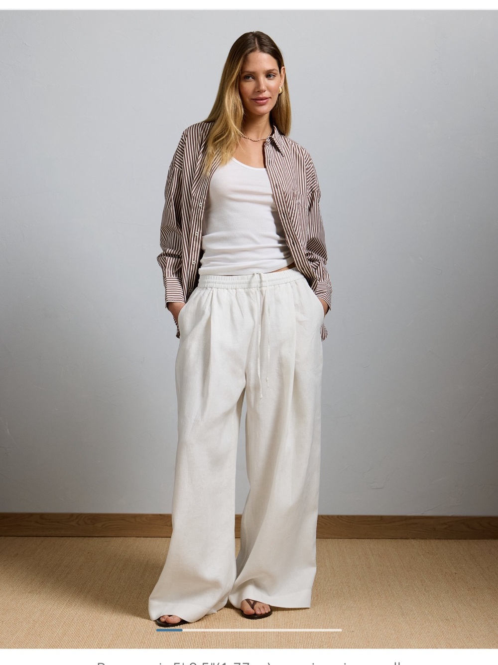 American Eagle Outfitters White Premium Pull On Linen Pants